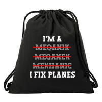 Aircraft Mechanic I Fix Planes Airplane Mechanic Gift Drawstring Bag