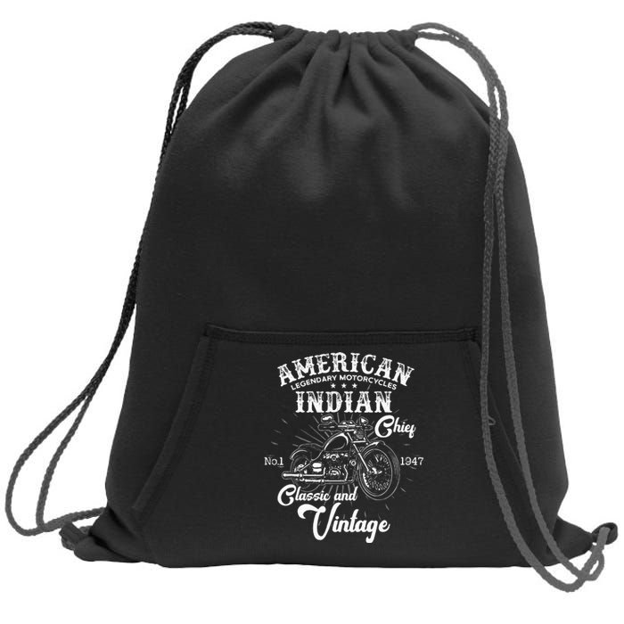 American M.O.T.O.R.C.Y.C.L.E I.N.D.I.A.N For Old Biker Sweatshirt Cinch Pack Bag