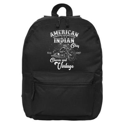 American M.O.T.O.R.C.Y.C.L.E I.N.D.I.A.N For Old Biker 16 in Basic Backpack