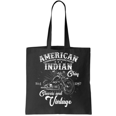 American M.O.T.O.R.C.Y.C.L.E I.N.D.I.A.N For Old Biker Tote Bag