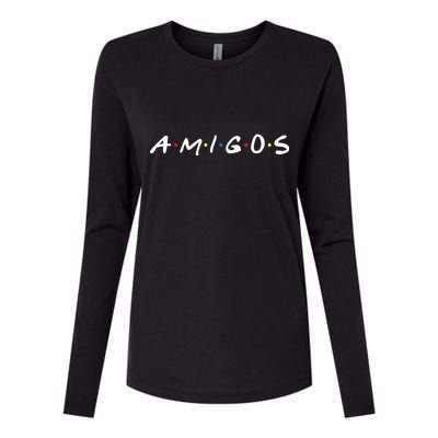 Amigos Spanish Logo Womens Cotton Relaxed Long Sleeve T-Shirt