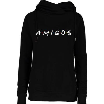 Amigos Spanish Logo Womens Funnel Neck Pullover Hood