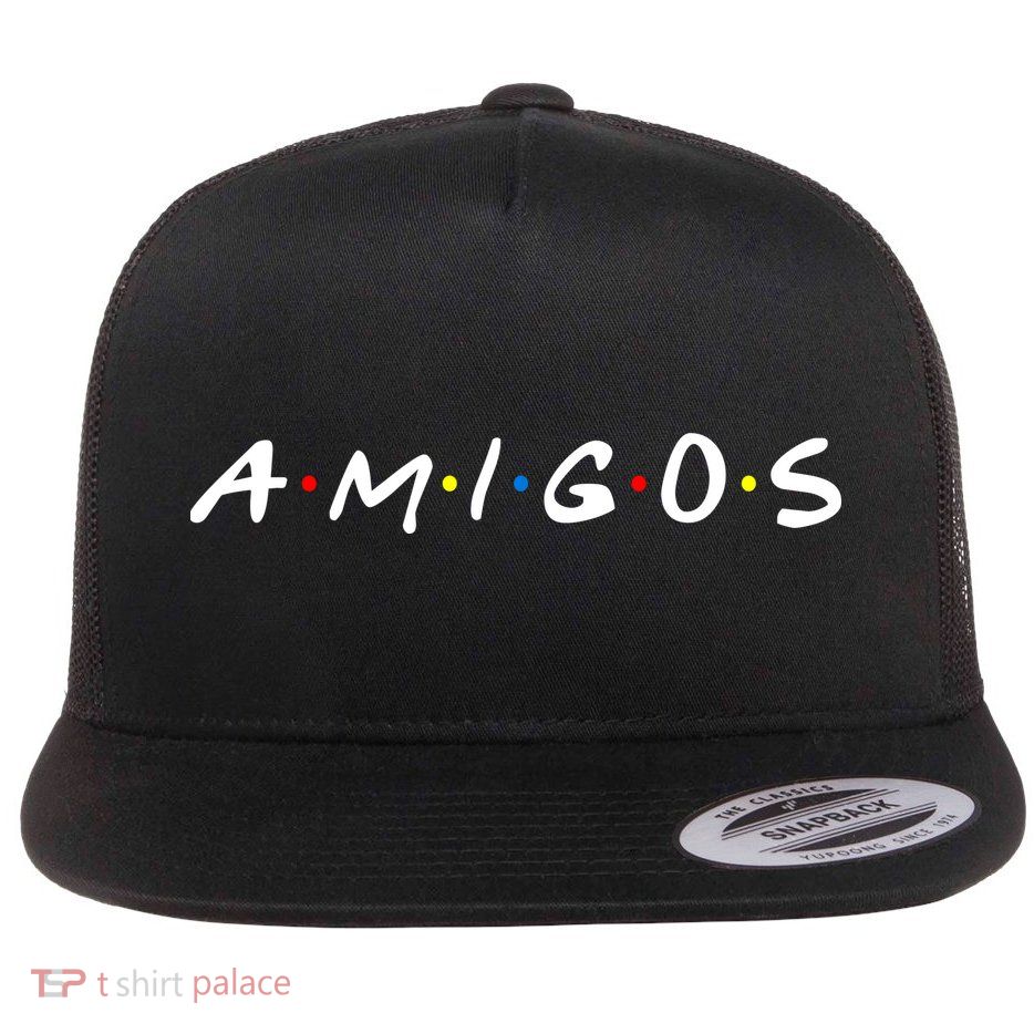 Amigos Spanish Logo Flat Bill Trucker Hat