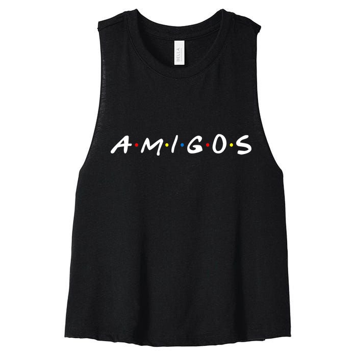 Amigos Spanish Logo Women's Racerback Cropped Tank