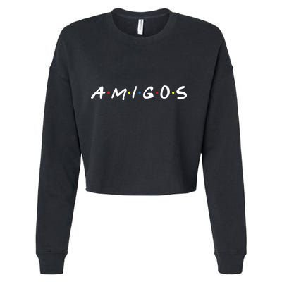 Amigos Spanish Logo Cropped Pullover Crew