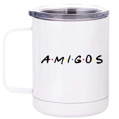 Amigos Spanish Logo 12 oz Stainless Steel Tumbler Cup