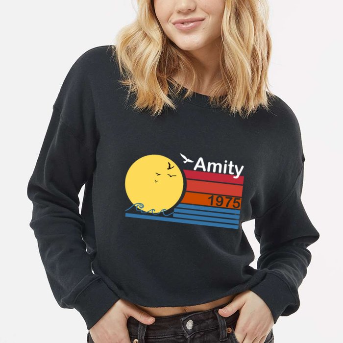 Amity 1975 Retro Cropped Pullover Crew