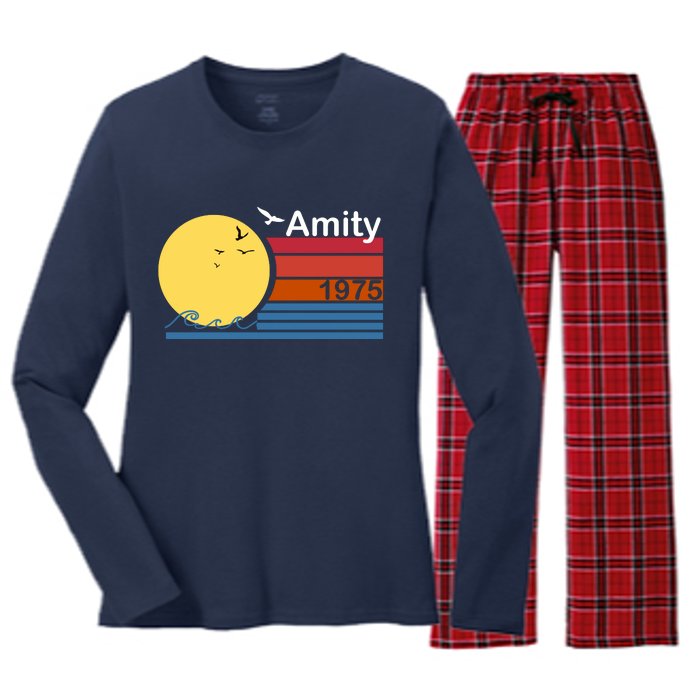 Amity 1975 Retro Women's Long Sleeve Flannel Pajama Set 