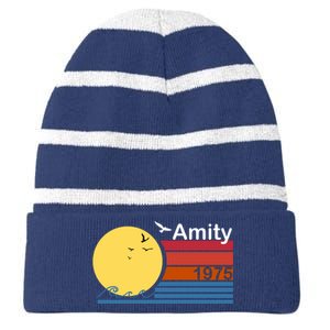 Amity 1975 Retro Striped Beanie with Solid Band