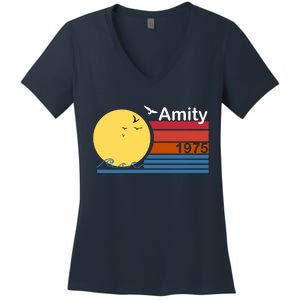 Amity 1975 Retro Women's V-Neck T-Shirt