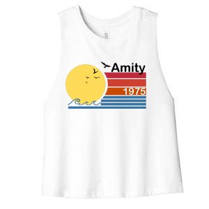 Amity 1975 Retro Women's Racerback Cropped Tank