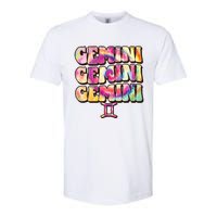 Astrology May June birthday Zodiac sign retro tie die Gemini Softstyle CVC T-Shirt