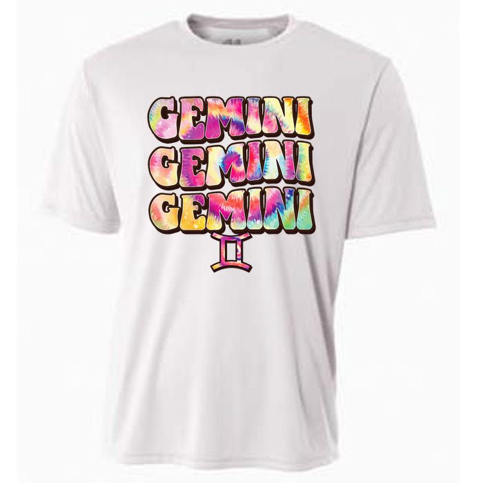 Astrology May June birthday Zodiac sign retro tie die Gemini Cooling Performance Crew T-Shirt