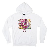 Astrology May June birthday Zodiac sign retro tie die Gemini Hoodie