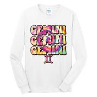 Astrology May June birthday Zodiac sign retro tie die Gemini Tall Long Sleeve T-Shirt