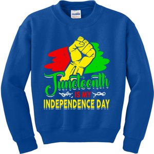 African Melanin Juneteenth Is My Independence Black History Gift Kids Sweatshirt