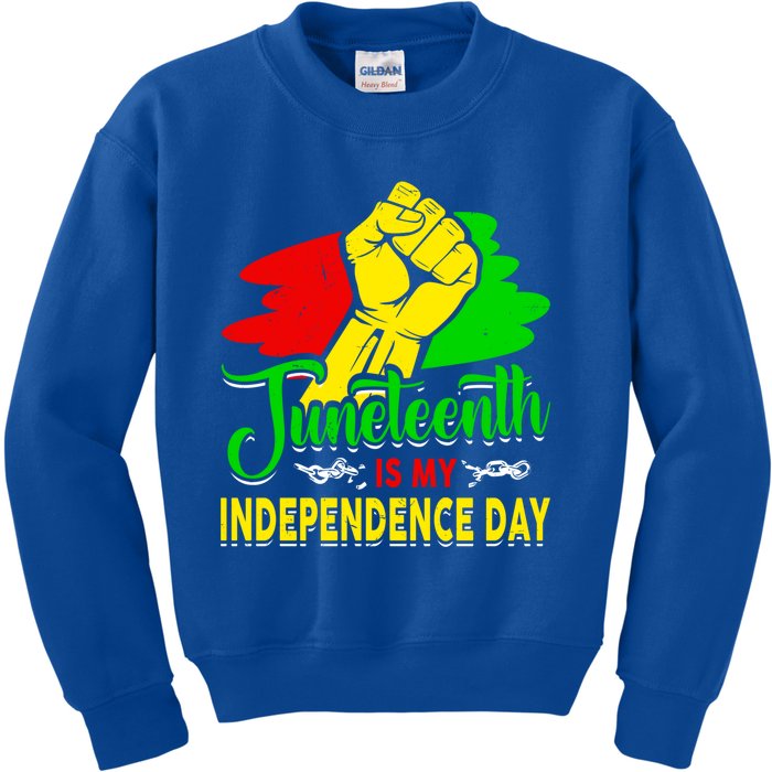 African Melanin Juneteenth Is My Independence Black History Gift Kids Sweatshirt