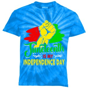 African Melanin Juneteenth Is My Independence Black History Gift Kids Tie-Dye T-Shirt