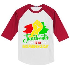 African Melanin Juneteenth Is My Independence Black History Gift Kids Colorblock Raglan Jersey