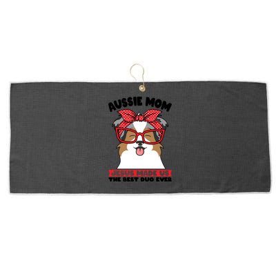 Aussie Mom Jesus Made Us The Best Duo Ever Aussie Mom Gift Large Microfiber Waffle Golf Towel