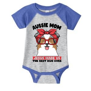 Aussie Mom Jesus Made Us The Best Duo Ever Aussie Mom Gift Infant Baby Jersey Bodysuit