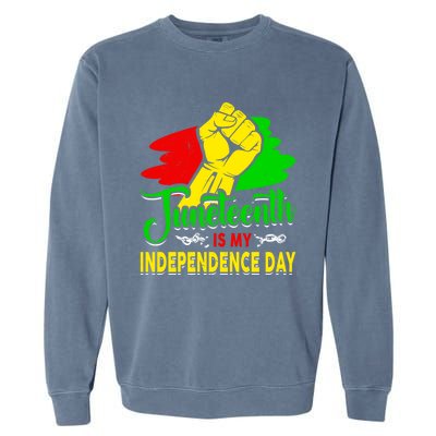 African Melanin Juneteenth Is My Independence Black History Cute Gift Garment-Dyed Sweatshirt