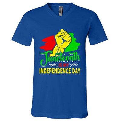 African Melanin Juneteenth Is My Independence Black History Cute Gift V-Neck T-Shirt