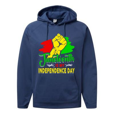 African Melanin Juneteenth Is My Independence Black History Cute Gift Performance Fleece Hoodie