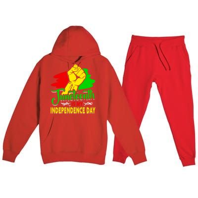 African Melanin Juneteenth Is My Independence Black History Cute Gift Premium Hooded Sweatsuit Set