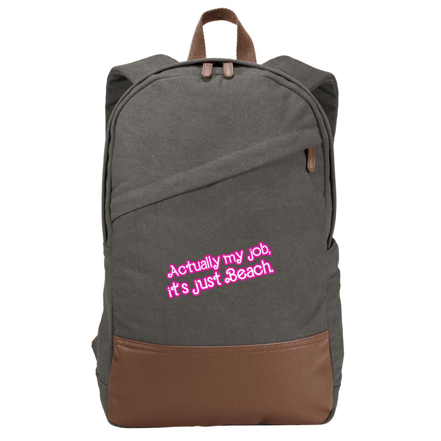 Actually My Job Its Just Beach Cotton Canvas Backpack