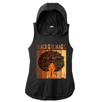 Afro Melanin Juneteenth Black History Black Magic Gift Ladies PosiCharge Tri-Blend Wicking Draft Hoodie Tank