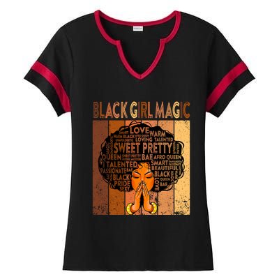 Afro Melanin Juneteenth Black History Black Magic Gift Ladies Halftime Notch Neck Tee