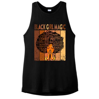 Afro Melanin Juneteenth Black History Black Magic Gift Ladies PosiCharge Tri-Blend Wicking Tank