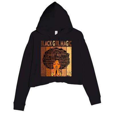 Afro Melanin Juneteenth Black History Black Magic Gift Crop Fleece Hoodie