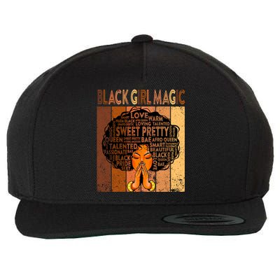 Afro Melanin Juneteenth Black History Black Magic Gift Wool Snapback Cap