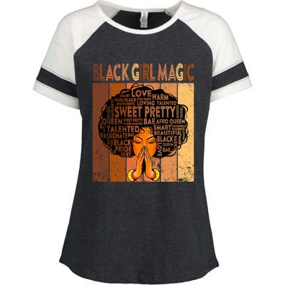 Afro Melanin Juneteenth Black History Black Magic Gift Enza Ladies Jersey Colorblock Tee