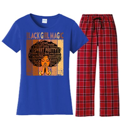 Afro Melanin Juneteenth Black History Black Magic Gift Women's Flannel Pajama Set