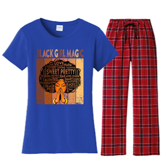 Afro Melanin Juneteenth Black History Black Magic Gift Women's Flannel Pajama Set