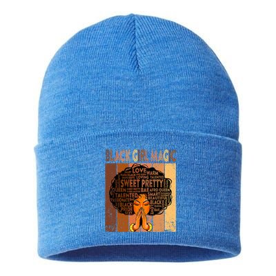 Afro Melanin Juneteenth Black History Black Magic Gift Sustainable Knit Beanie