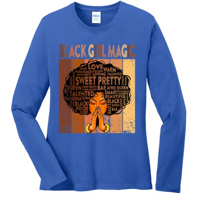 Afro Melanin Juneteenth Black History Black Magic Gift Ladies Long Sleeve Shirt