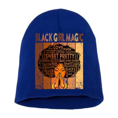 Afro Melanin Juneteenth Black History Black Magic Gift Short Acrylic Beanie