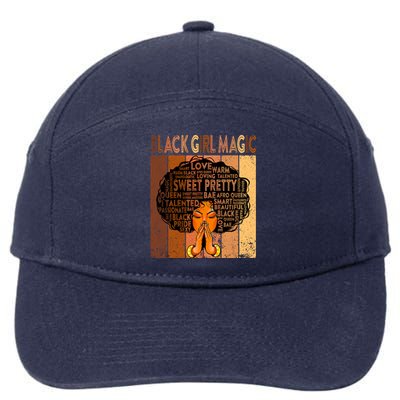 Afro Melanin Juneteenth Black History Black Magic Gift 7-Panel Snapback Hat