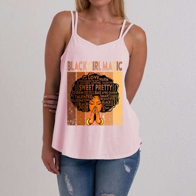 Afro Melanin Juneteenth Black History Black Magic Gift Women's Strappy Tank