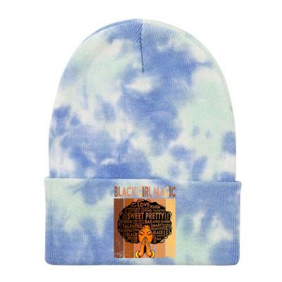 Afro Melanin Juneteenth Black History Black Magic Gift Tie Dye 12in Knit Beanie