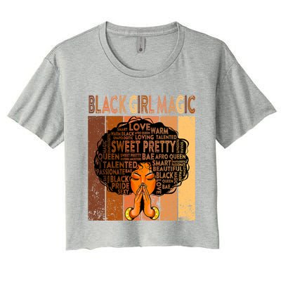 Afro Melanin Juneteenth Black History Black Magic Gift Women's Crop Top Tee