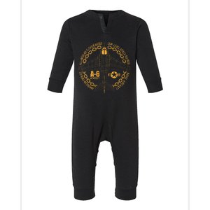 A6 Military Jet Aircraft Distressed Style Airplane Art Infant Fleece One Piece