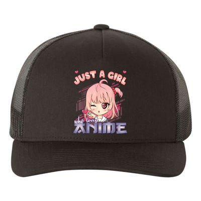 Anime Merch Just A Girl Who Loves Anime Anime Girl Manga Yupoong Adult 5-Panel Trucker Hat