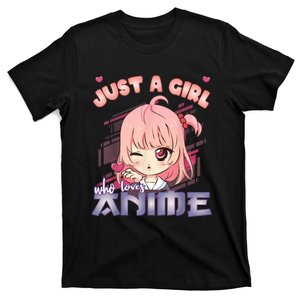 Anime Merch Just A Girl Who Loves Anime Anime Girl Manga T-Shirt