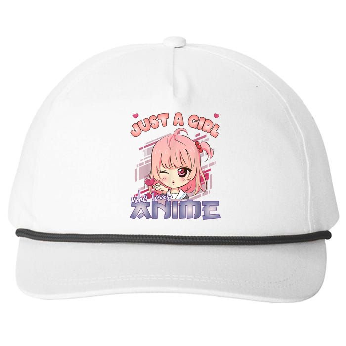 Anime Merch Just A Girl Who Loves Anime Anime Girl Manga Snapback Five-Panel Rope Hat