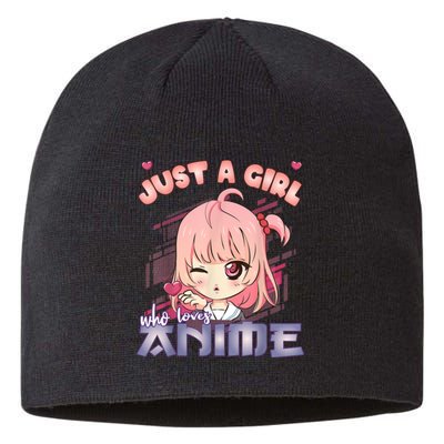 Anime Merch Just A Girl Who Loves Anime Anime Girl Manga Sustainable Beanie